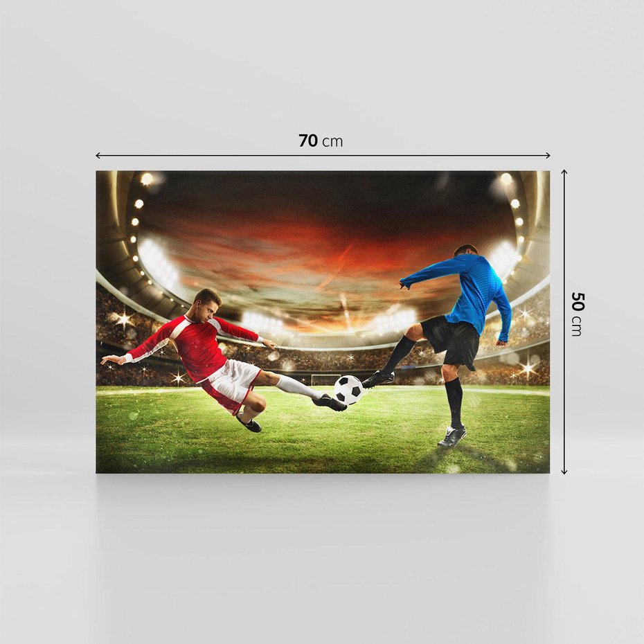 Obraz na płótnie 70x50 - Magia stadionowego futbolu - piłka nożna, stadion