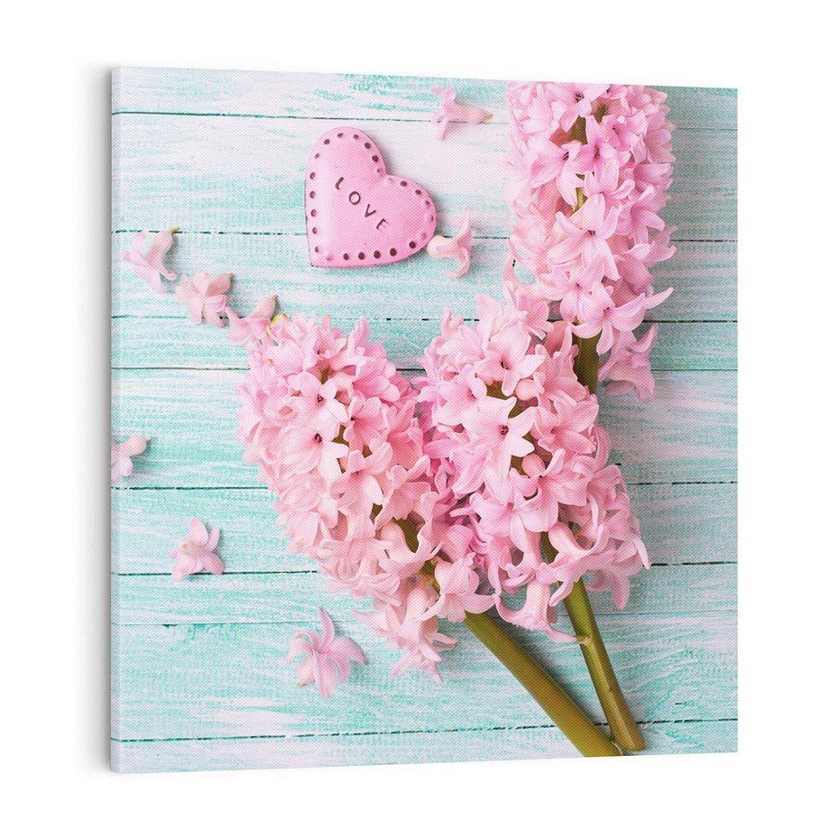 Obraz na płótnie 70x70 - Hiacynty w Kwiatowej Kompozycji - hiacynty, kwiaty