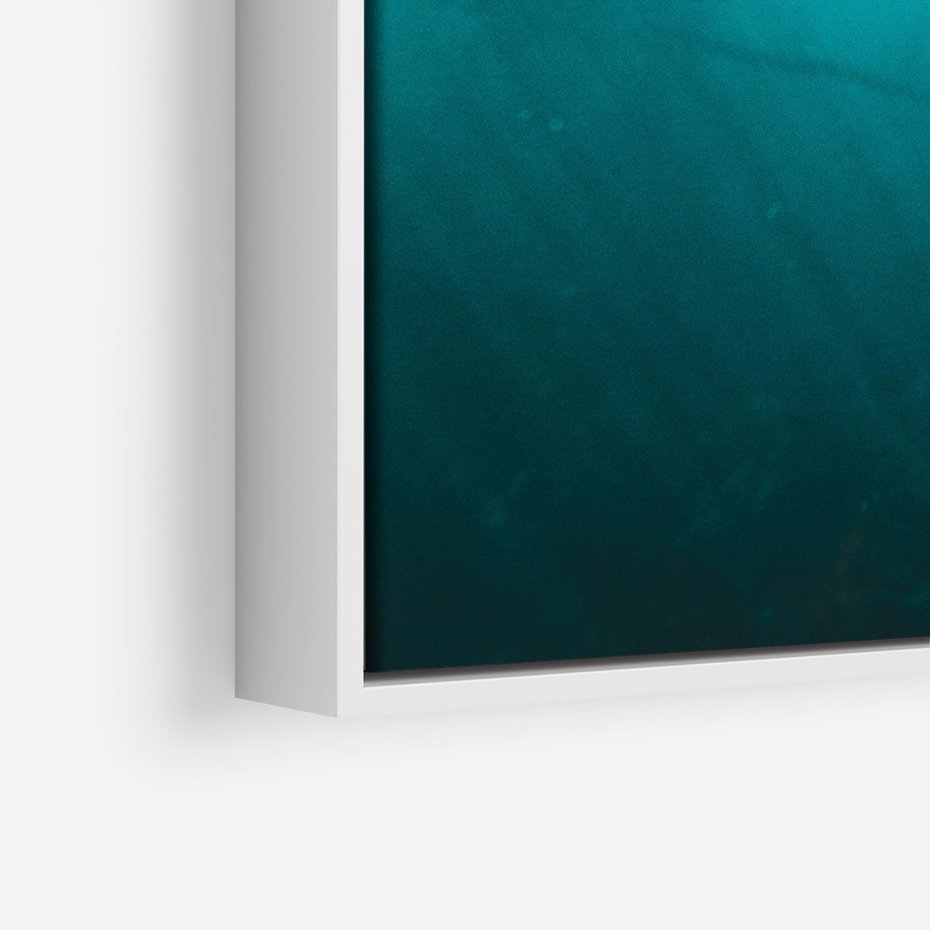 Obraz w ramie 70x100 - Tajemnicza Podwodna Kraina - fotografia, podwodna jaskinia - rama biała