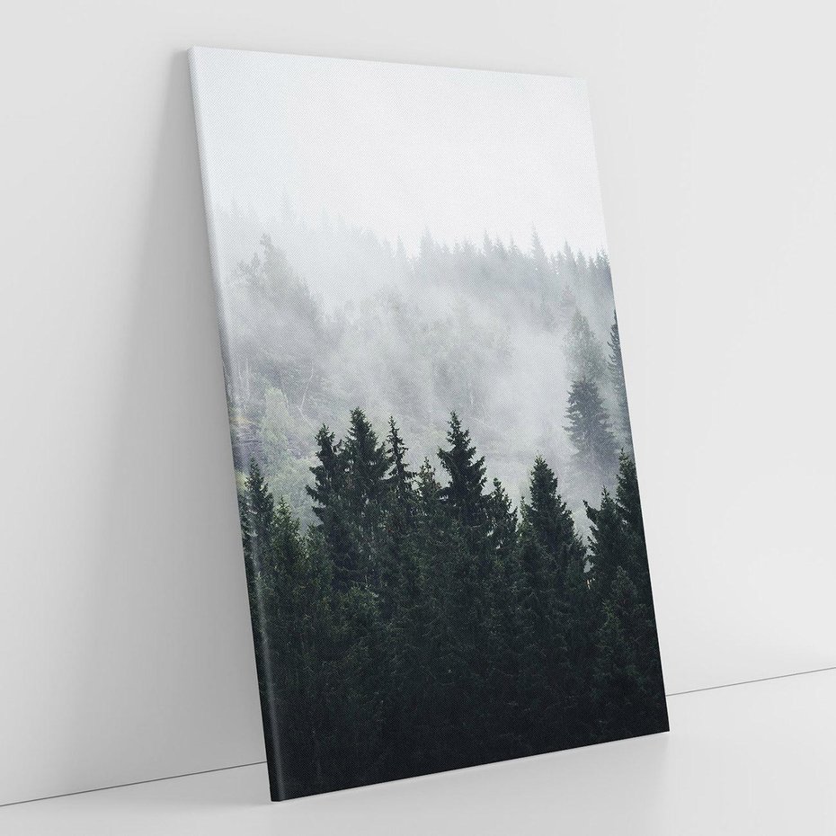Obraz na płótnie 70x100 - Las w górach: mistyczna mgła - las, góry