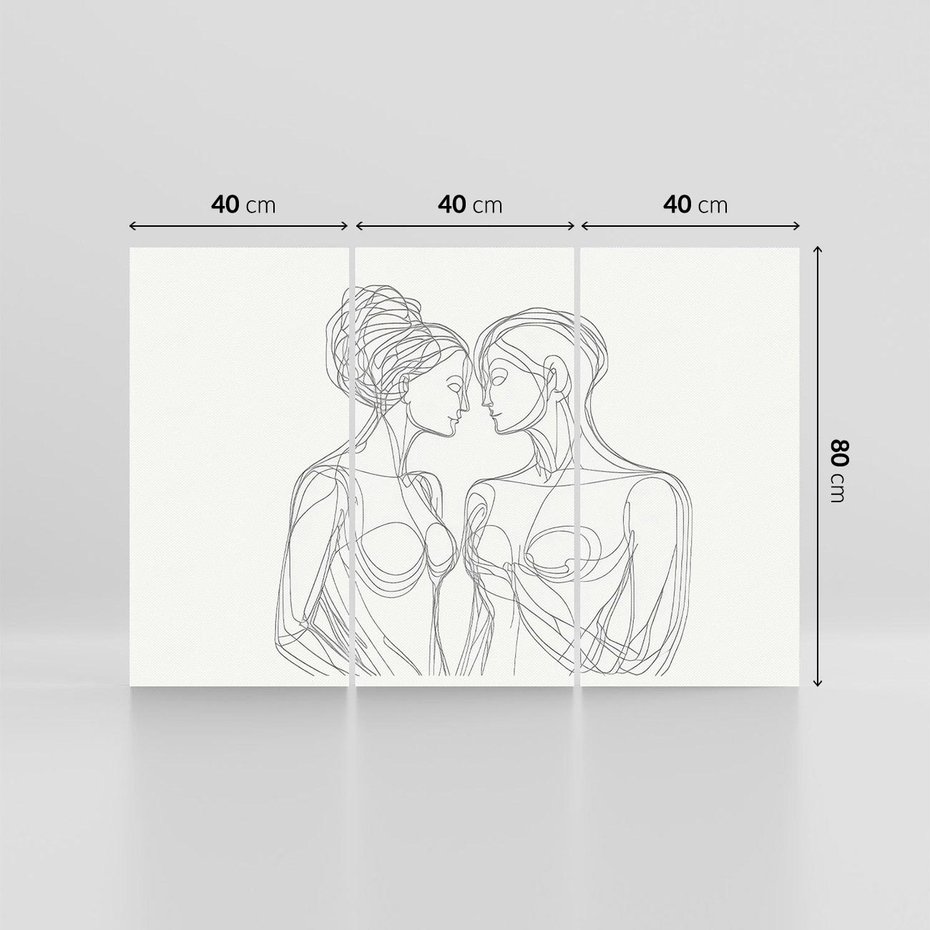 Obraz na płótnie 120x80 - Dialog z cieniami duszy - sztuka one line art, jedna kreska