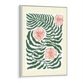Obraz w ramie 50x70 - Migocące Wzory - abstrakcyjna kompozycja, paprocie - rama biała