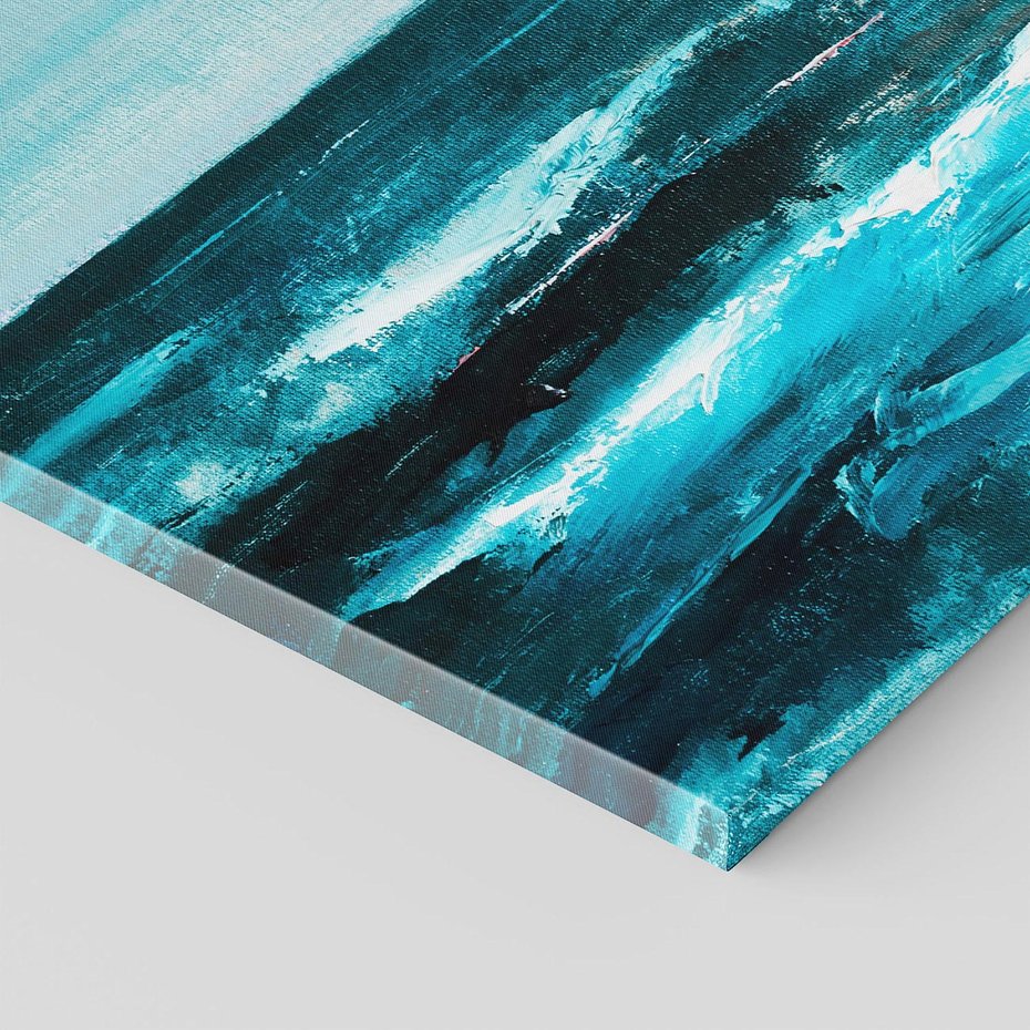 Obraz na płótnie 70x70 - Burza Nad Granatowym Oceanem - piękny marynistyczny obraz olejny, wzburzone ciemne morze