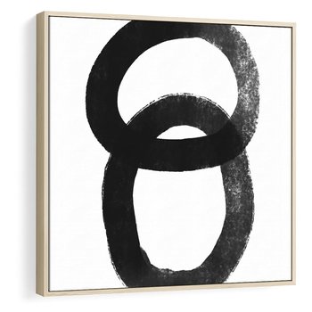 Obraz w ramie 50x50 - Kształtując Granice - abstrakcja, minimalizm - rama drewno