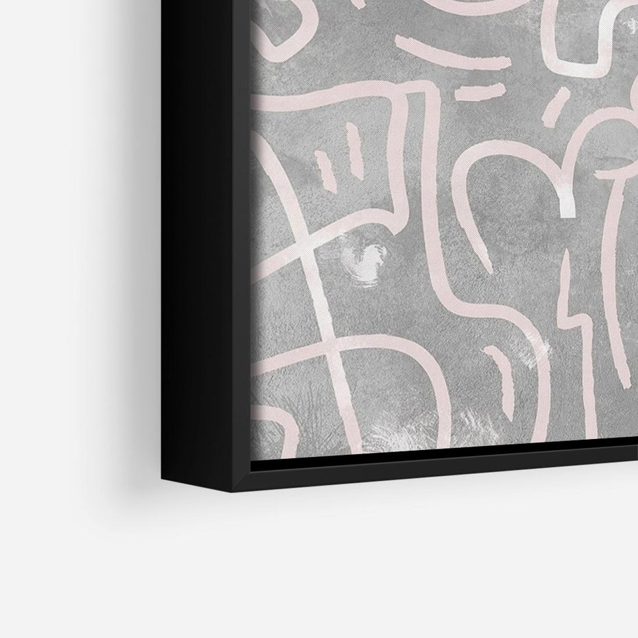 Obraz w ramie 50x50 - Sploty odblasków i zawirowań - abstrakcyjne rysunki, wzorek - rama czarna