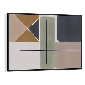 Obraz w ramie 70x50 - Sztuka Abstrakcji - geometryczne kształty, kolorowe prostokąty - rama czarna