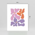 Plakat bez ramy 40x50 - Bezgraniczne Wibracje - abstrakcyjne kolorowe kwiaty, minimlizm