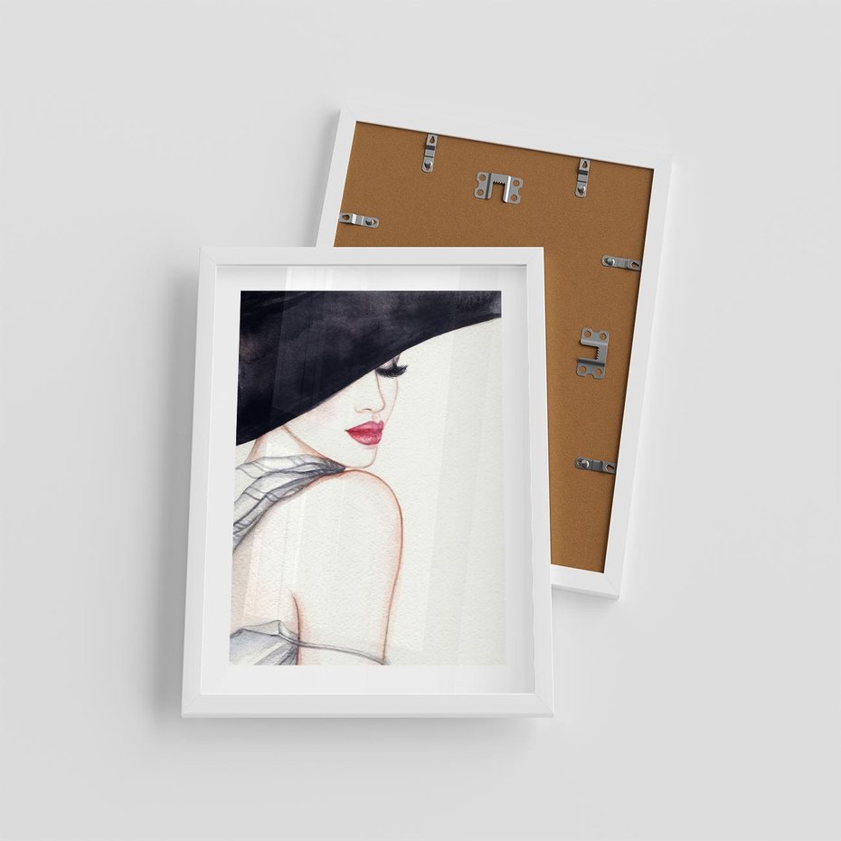 Plakat w ramie 30x40 - Stylowa Ekspresja - kobieta, moda - rama biała