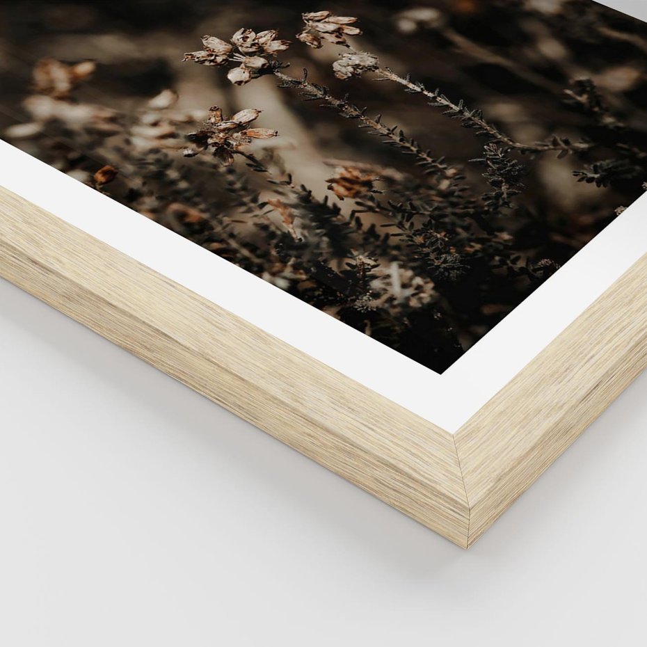 Plakat w ramie 40x50 - Jesienny Urok - suche trawy, jesienny pejzaż - rama drewno