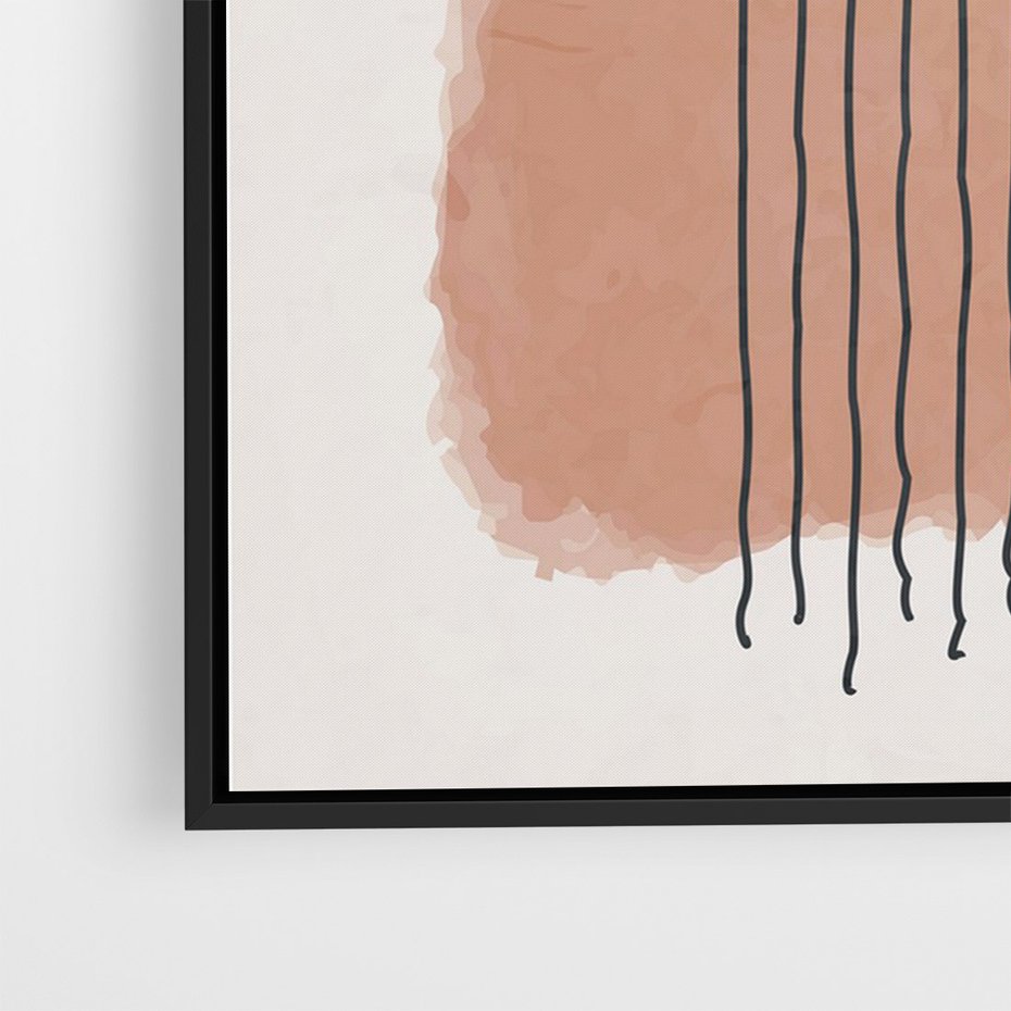 Obraz w ramie 70x100 - Rozmyte Widzenia - abstrakcyjna akwarelowa plama, nieregularne kreski - rama czarna