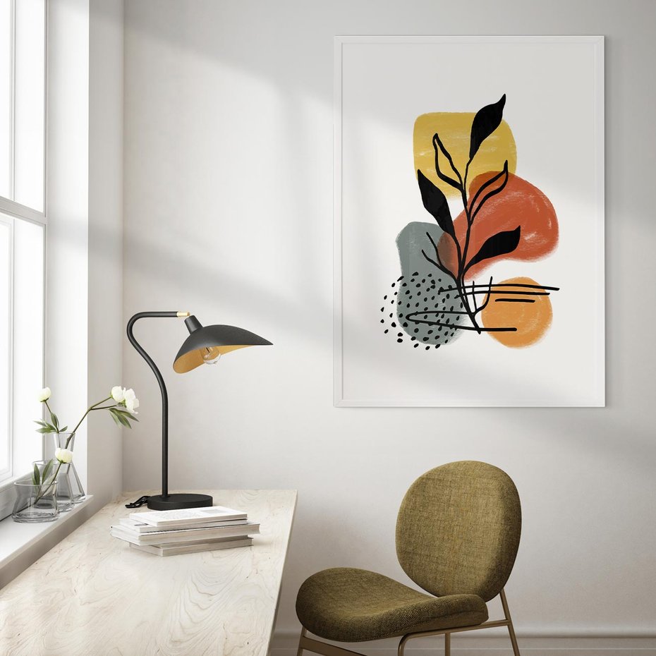 Plakat bez ramy 21x30 - Energetyczne Refleksje - abstrakcja, sztuka nowoczesna