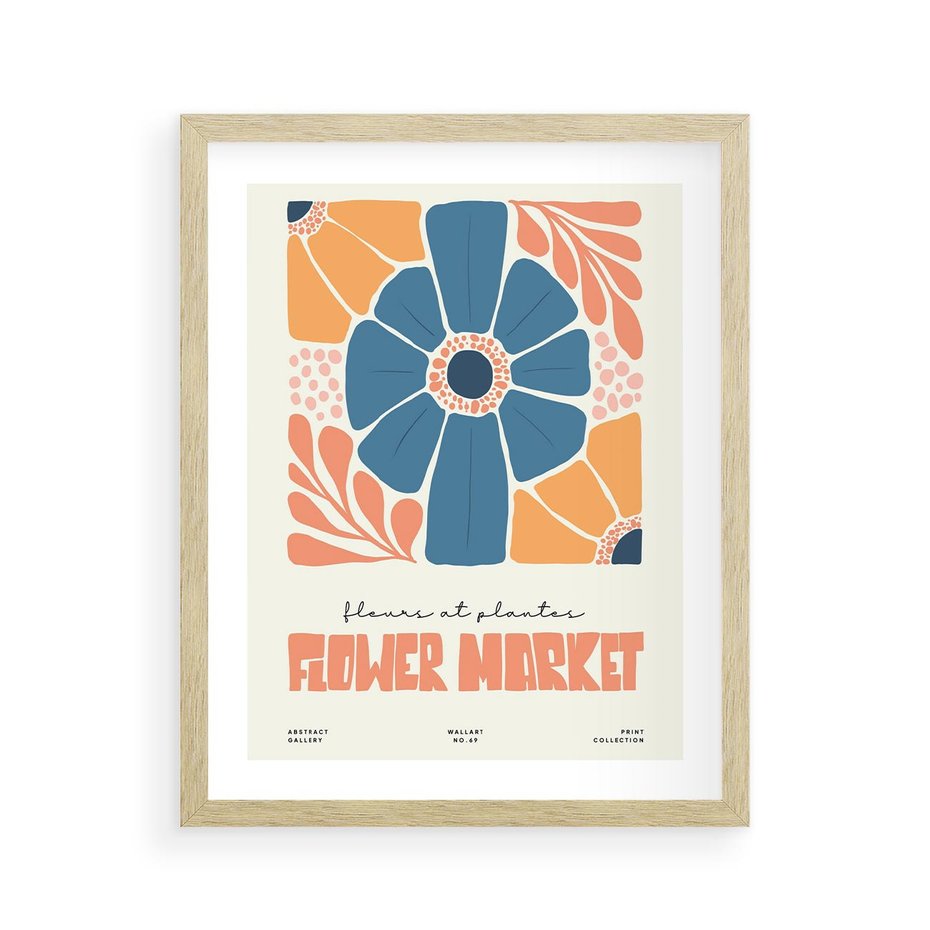 Plakat w ramie 40x50 - Rozbijające Widoki - kwiaty, nowoczesny plakat - rama drewno