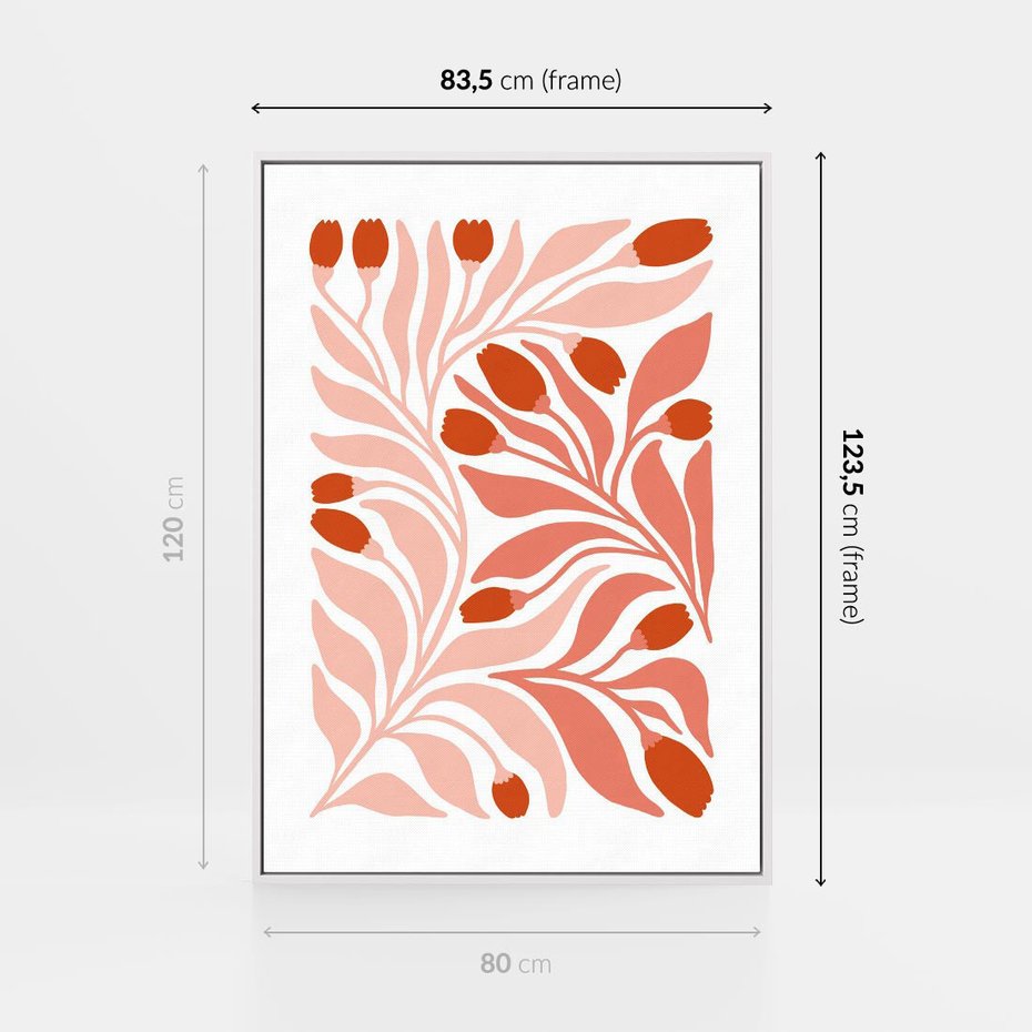 Obraz w ramie 80x120 - Nieskrępowane wyobraźnie kolorów - kwiaty, pastelowe kolory - rama biała