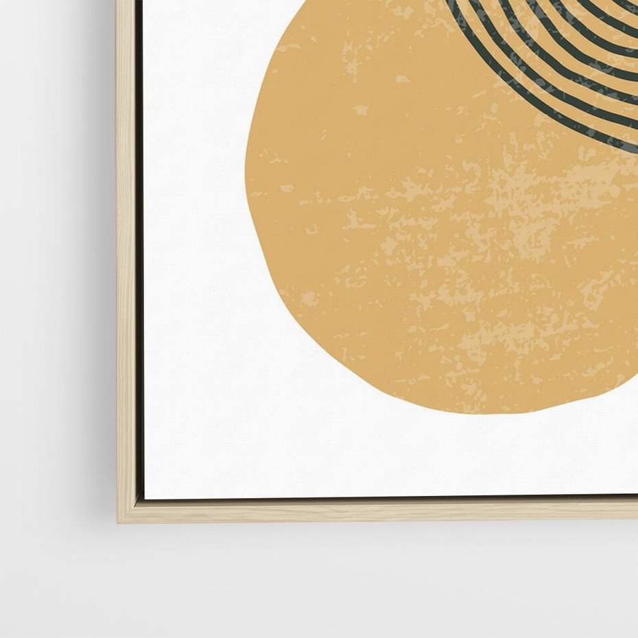 Obraz w ramie 50x50 - Wewnętrzne Formy - koła okręgi, abstrakcyjna nowoczesna sztuka - rama drewno