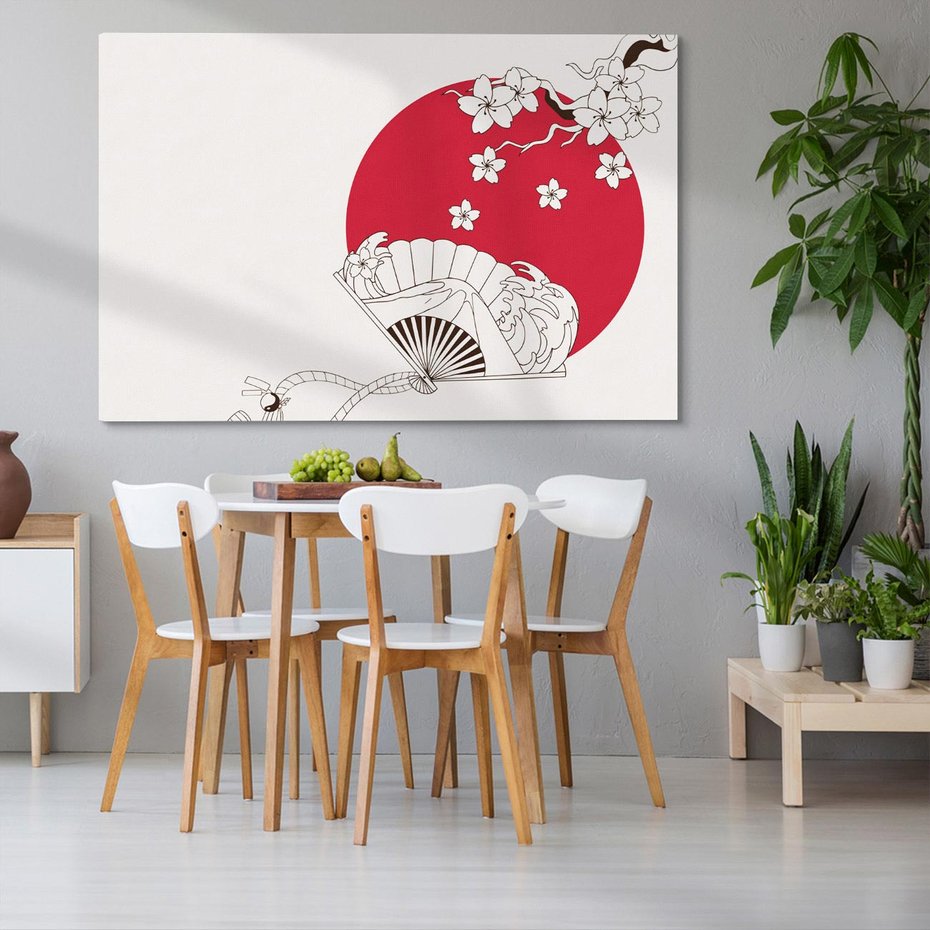 Obraz na płótnie 100x70 - Orientalna Harmonia - japandi, japonia