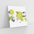 Obraz na płótnie 60x60 - Ekscentryczne limonki z wodą - limonki, woda