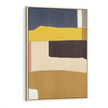 Obraz w ramie 50x70 - Pasy Abstrakcji - kolorowe pasy, plamy koloru - rama drewno