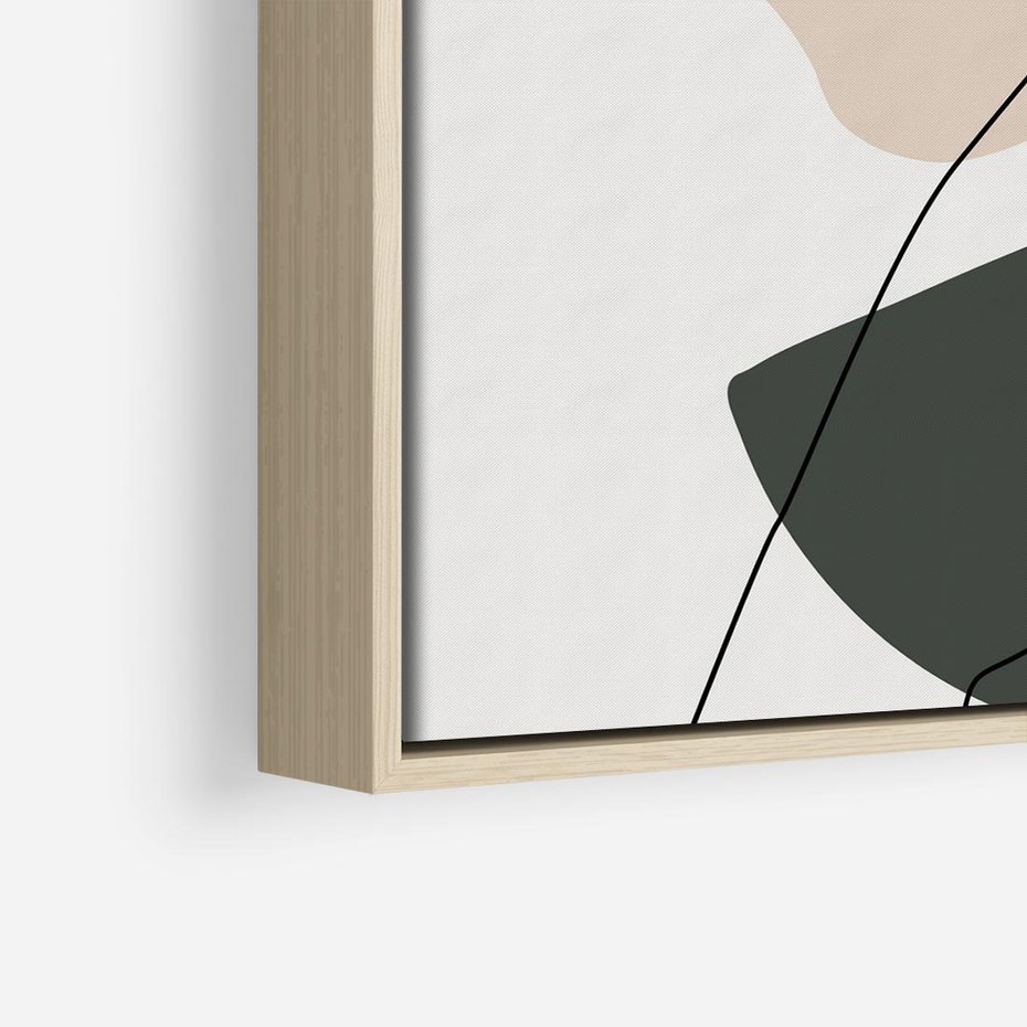 Obraz w ramie 50x50 - Rozkwitająca Opowieść - szkic jedną linią, one lone - rama drewno