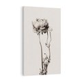 Obraz na płótnie 50x70 - Kwiatowa Symfonia w Szarościach - czarno biała odbitka, jak fotografia