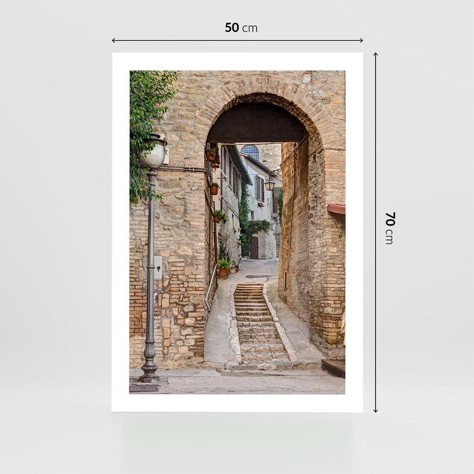 Plakat bez ramy 50x70 - Klimatyczna Uliczka w Grecji - uliczka, Grecja