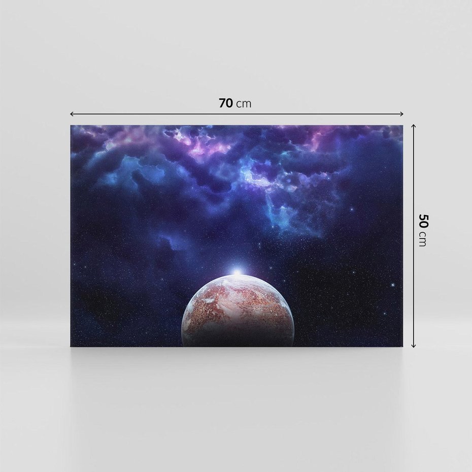 Obraz na płótnie 70x50 - Kosmos - Ziemia i Księżyc - kosmos, ziemia