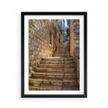 Plakat w ramie 50x70 - Uliczka: perspektywa miejskiego krajobrazu - uliczka, perspektywa - rama czarna