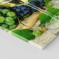 Obraz na płótnie 50x70 - Wino winogrona i kieliszki - wino, winogrona