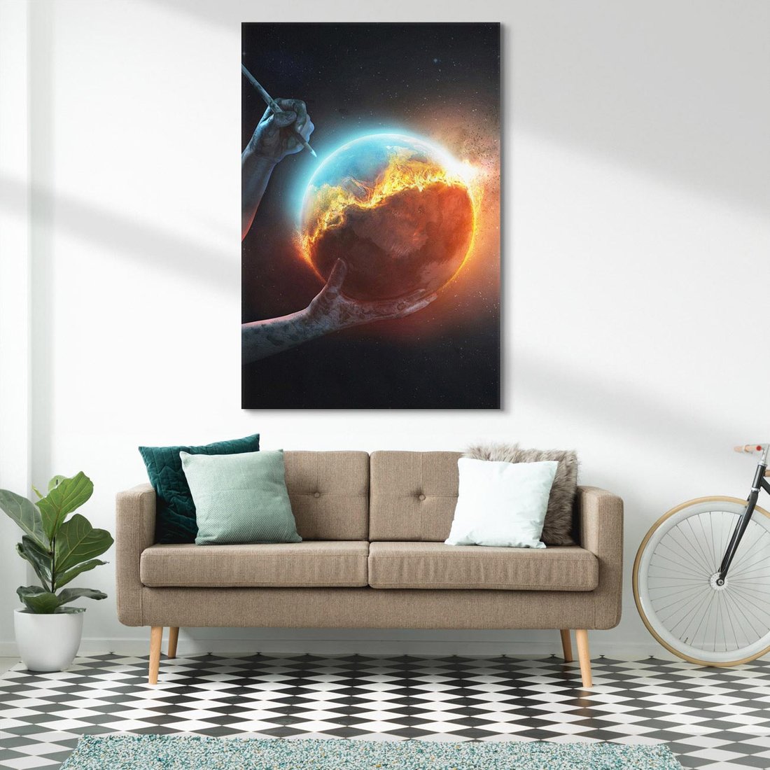 Obraz na płótnie 80x120 - Nieznane przestrzenie - planeta, kosmos