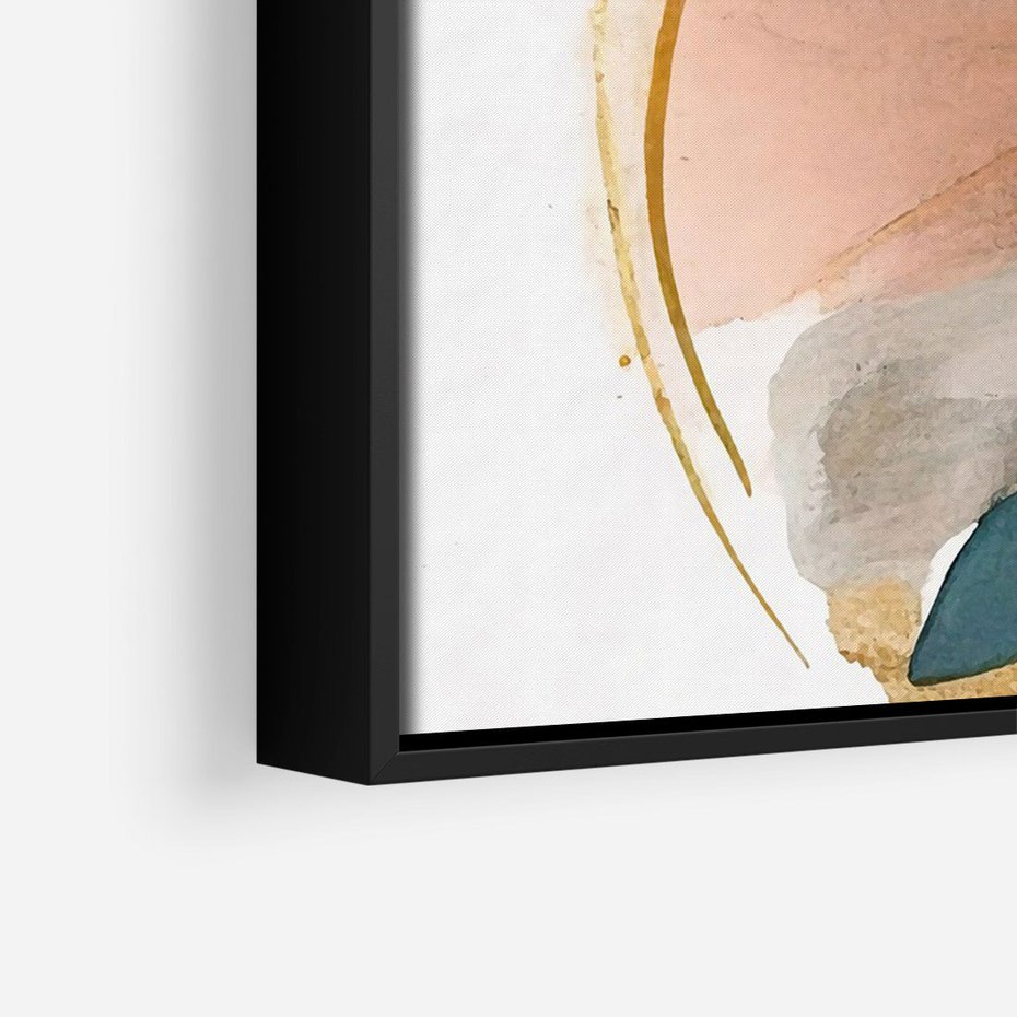 Obraz w ramie 50x70 - Migocące Impresje Przestrzeni - abstrakcyjny obraz, kolory ciepłe - rama czarna
