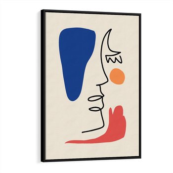 Obraz w ramie 70x100 - Rozbijające Symfonie Form - abstrakcyjny obraz, przypomina twarz - rama czarna