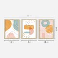 Zestaw obrazy w ramie 40x50 galeria - Nowoczesne, grafiki, abstrakcja, pastele - rama drewno