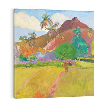 Obraz na płótnie 40x40 - Krajobraz Tahiti 1891, Paul Gauguin - Reprodukcja - reprodukcja, obraz na płótnie