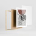 Plakat w ramie 50x70 - Nowoczesna Monstera: Szkic w Grafice - nowoczesna grafika, monstera - rama drewno