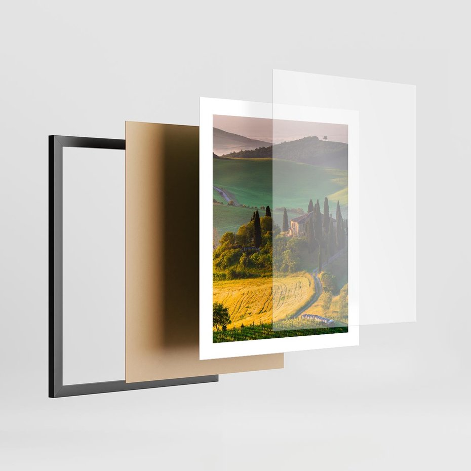 Plakat w ramie 40x50 - Pejzaż w perspektywie - pejzaż, perspektywa - rama czarna