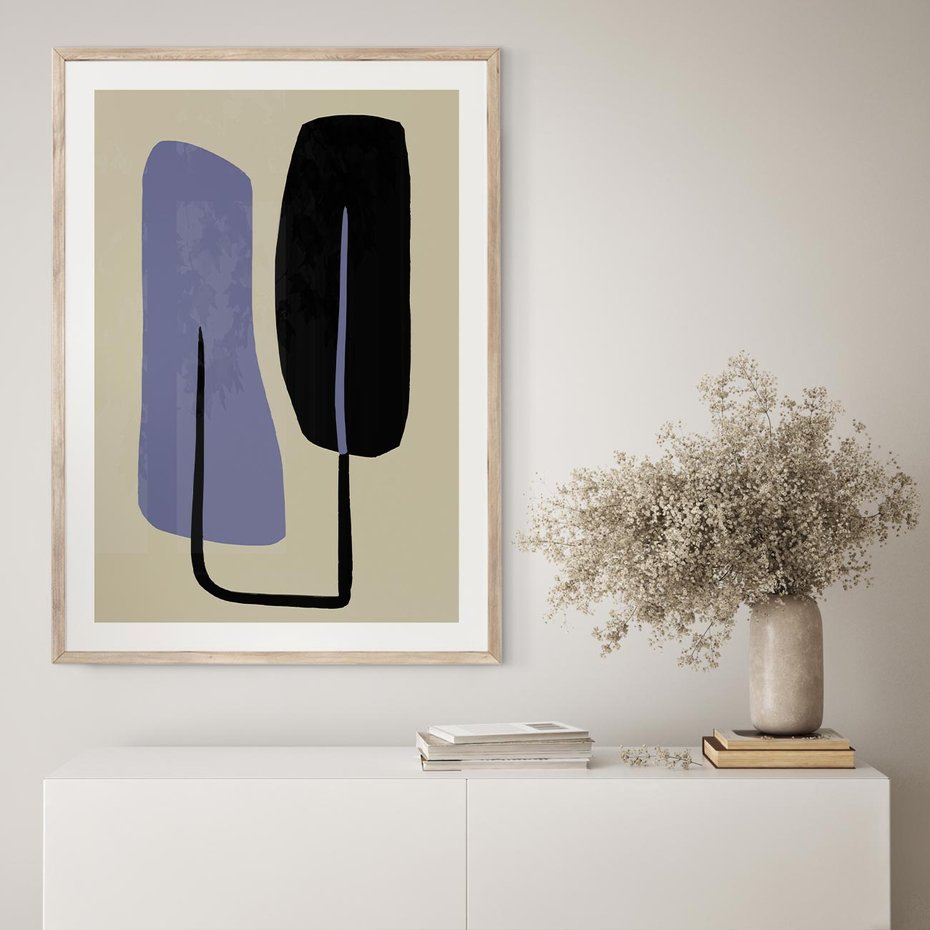 Plakat w ramie 50x70 - Harmonia Nowych Anomalii - minimalizm, boho plakat - rama drewno