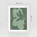 Plakat w ramie 40x50 - Kształty Zieleni - abstrakcyjny kształt, zielony plakat - rama biała