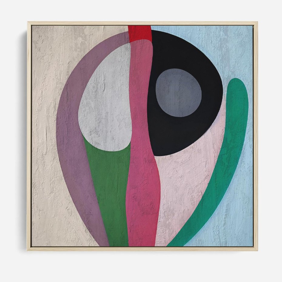 Obraz w ramie 80x80 - Wibracje Kolorów Marzeń - abstrakcyjne dziwne kształty, olejny obraz - rama drewno