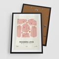 Plakat w ramie 50x70 - Nowoczesna Miłość - nowoczesna grafika, pastelowe kolory - rama czarna