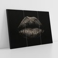 Obraz na płótnie 120x80 - Usta Czarno-Białe - usta, czarno