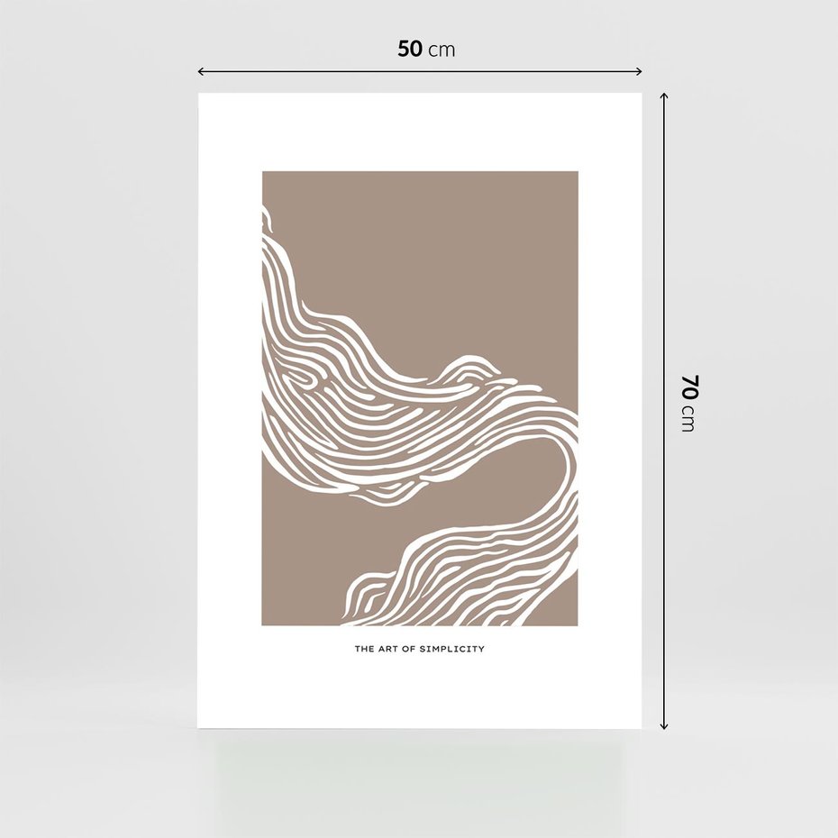 Plakat bez ramy 50x70 - Harmonijne Granice - sztuka minimalizmu, biała rycina
