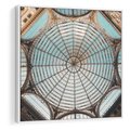Obraz w ramie 50x50 - Magia Sklepienia - sklepienie, szklany dach - rama biała
