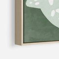 Obraz w ramie 70x100 - Migotliwe Wibracje Zieleni - zielony plakat, abstrakcja przypominająca rybę - rama drewno