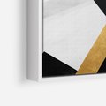 Obraz w ramie 120x80 - Pudrowe Abstrakcyjne Lustra - złote abstrakcyjne linie, szarość - rama biała