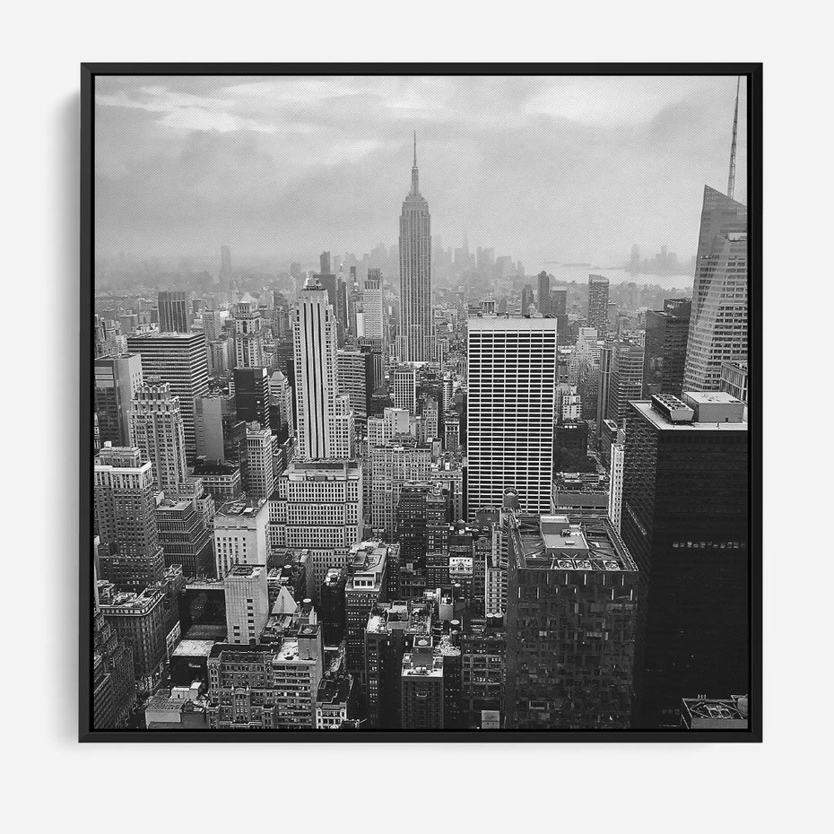 Obraz w ramie 50x50 - Majestatyczne Wysokości - Nowy Jork, wieżowce - rama czarna