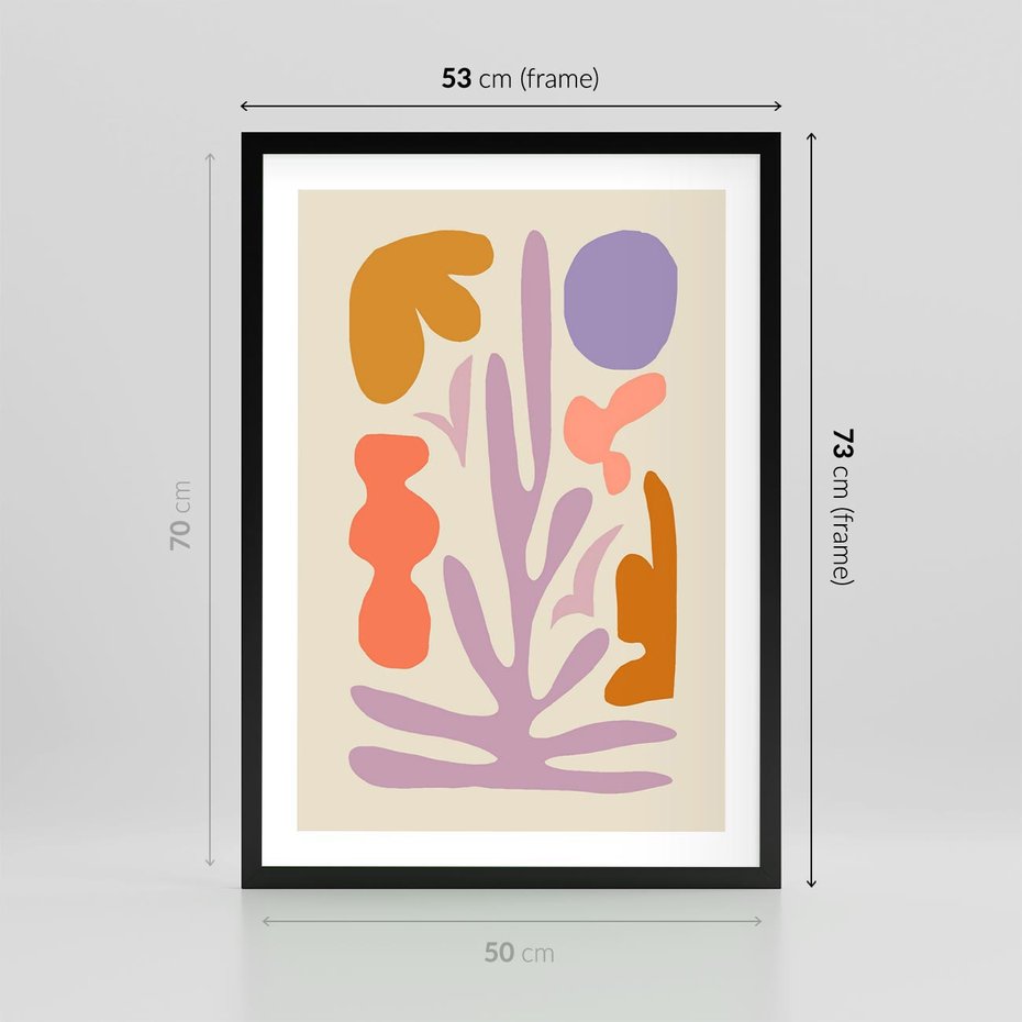 Plakat w ramie 50x70 - Przenikająca Harmonia - abstrakcyjny obraz, pastelowe kolory - rama czarna