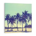 Obraz na płótnie 40x40 - Idylliczna Plaża z Palmami - palmy, plaża