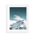 Plakat w ramie 40x50 - Nocna Magia w Górach - fotografia, śnieg - rama biała
