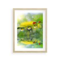 Plakat w ramie 30x40 - Deszczowa Biedronka - biedronka, deszcz - rama drewno