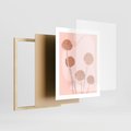 Plakat w ramie 40x50 - Rozkwitające Emocje - minimalistyczny plakat, pudrowe kwiaty - rama drewno