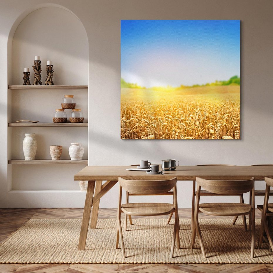 Obraz na płótnie 80x80 - Żyzne Pola - pole, pszenicy